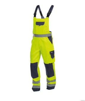 DASSY® Toulouse Hoge zichtbaarheidsbretelbroek Fluor-geel/Marineblauw maat 53